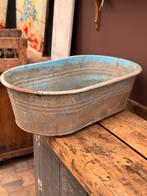 Zinken Bad met Blauwe Tinten - Tuindecoratie Brocante Stijl, Ophalen