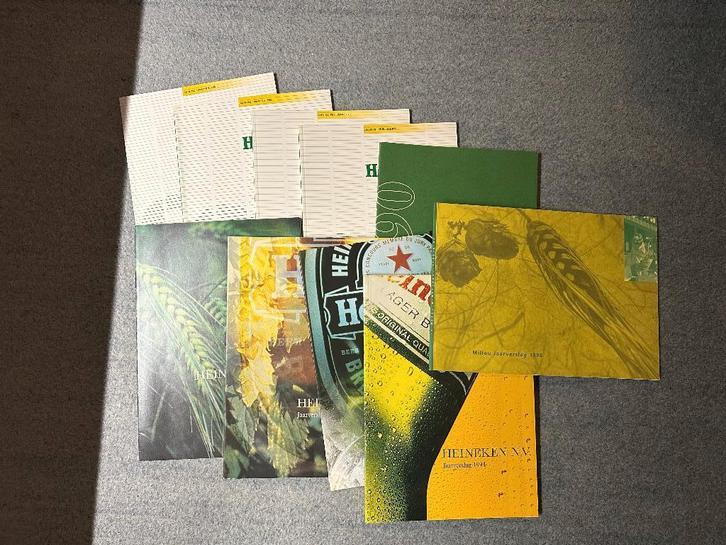 Heineken Jaarverslagen 1986 tm 1994, Verzamelen, Biermerken, Zo goed als nieuw, Overige typen, Heineken, Ophalen of Verzenden