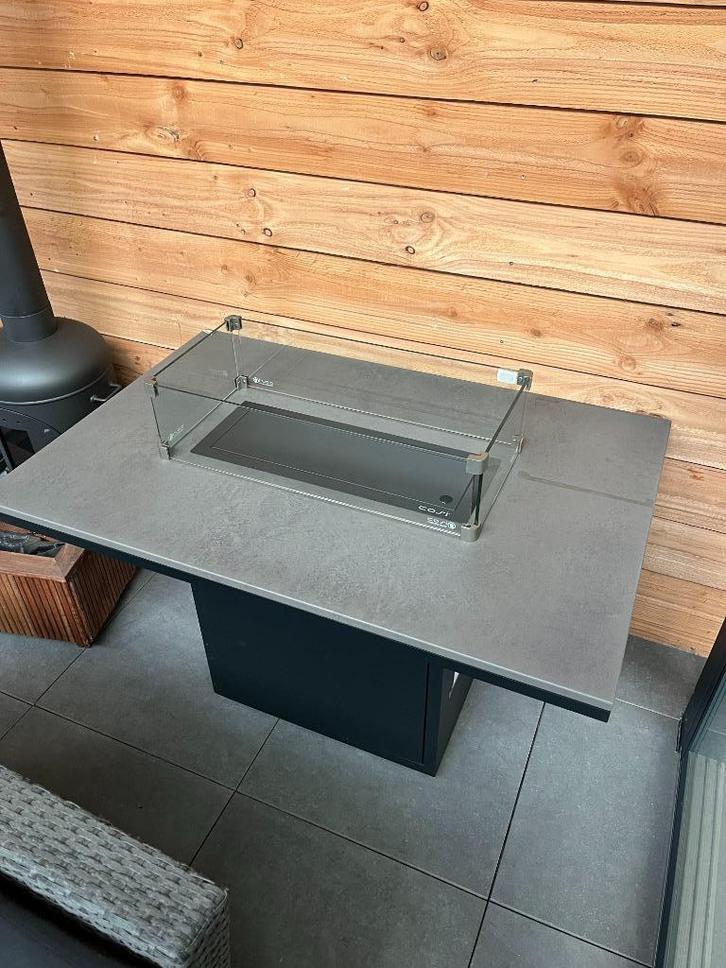 Cosiloft 120 hoge eettafel zwart frame / grijs blad, Tuin en Terras, Vuurtafels, Zo goed als nieuw, Ophalen
