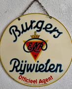 Dubbelzijdig emaille reclamebord Burgers Rijwielen, Verzamelen, Ophalen of Verzenden, Gebruikt, Reclamebord