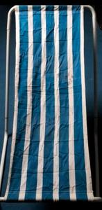 Strandstoeltjes 2 stuks in de kleur blauw/wit en geel/wit, Ophalen, Gebruikt, Campingstoel