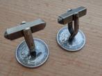 antiek zilveren munt manchet knopen [677], Verzenden, Zilver, Manchetknopen
