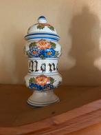 Antieke Keramische Apothekerspot 'Mona' Handbeschilderd, Antiek en Kunst, Antiek | Keramiek en Aardewerk, Ophalen of Verzenden