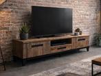 Stoer mangohouten TV-meubel - Industrieel design, Gebruikt, 150 tot 200 cm, Minder dan 100 cm, Industrieel