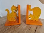 Mooie Vintage Houten Boeken Steunen Katten Poezen Oranje, Verzenden, Gebruikt