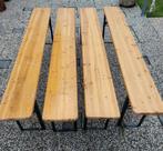 BIERTAFEL BANKEN., Ophalen, Gebruikt, Rechthoekig, Hout