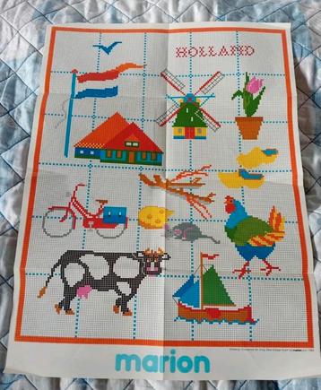 Vintage Marion patroon, Holland-Poster in Kruissteek beschikbaar voor biedingen