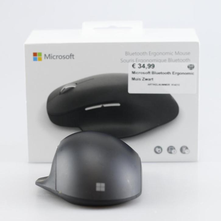 Microsoft Bluetooth Ergonomic Muis Zwart, Computers en Software, Muizen, Zo goed als nieuw
