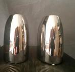 Twee nieuwe metalen design praktische stijlvolle ovale vazen, Ophalen of Verzenden