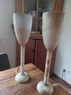 2 Marmeren tafellampen, Huis en Inrichting, Lampen | Tafellampen, Ophalen, Minder dan 50 cm