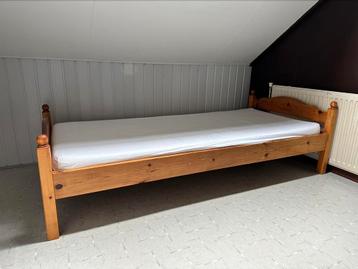 Massief houten bedframe 90x200 + matras