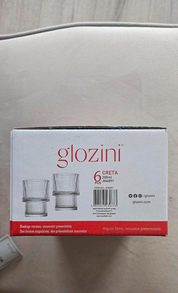 Glozini Creta glazen – 12 stuks (26), Huis en Inrichting, Keuken | Servies, Nieuw, Ophalen of Verzenden