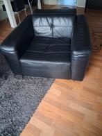 Gratis zwarte leren stoel, Huis en Inrichting, Stoelen, Ophalen of Verzenden, Gebruikt, Leer