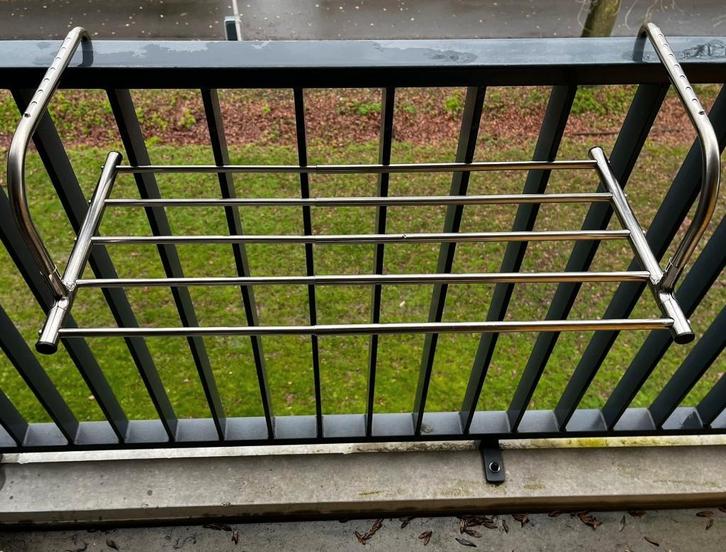 Droogrek, uittrekbaar, balkon-verwarming roestvrij staal, Tuin en Terras, Droogmolens en Wasrekken, Zo goed als nieuw, Wasrek