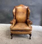 vintage traditioneel Engelse Chesterfield Wing Chair, Huis en Inrichting, Ophalen, Gebruikt, Minder dan 75 cm, Leer