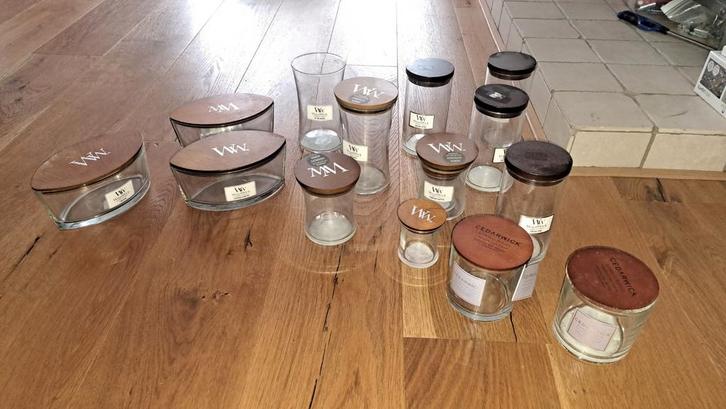 WoodWick Kaarsglazen - DIY Kaarsen Maken, Huis en Inrichting, Woonaccessoires | Kandelaars en Kaarsen, Gebruikt, Kaars, Minder dan 25 cm
