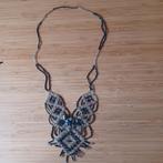 Vintage Kralenketting met Blauwe Steen, Overige materialen, Gebruikt, Overige kleuren, Verzenden