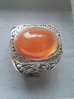 Antieke Herenring met Agaat, Antiek en Kunst, Ophalen of Verzenden, Heren, Onbekend