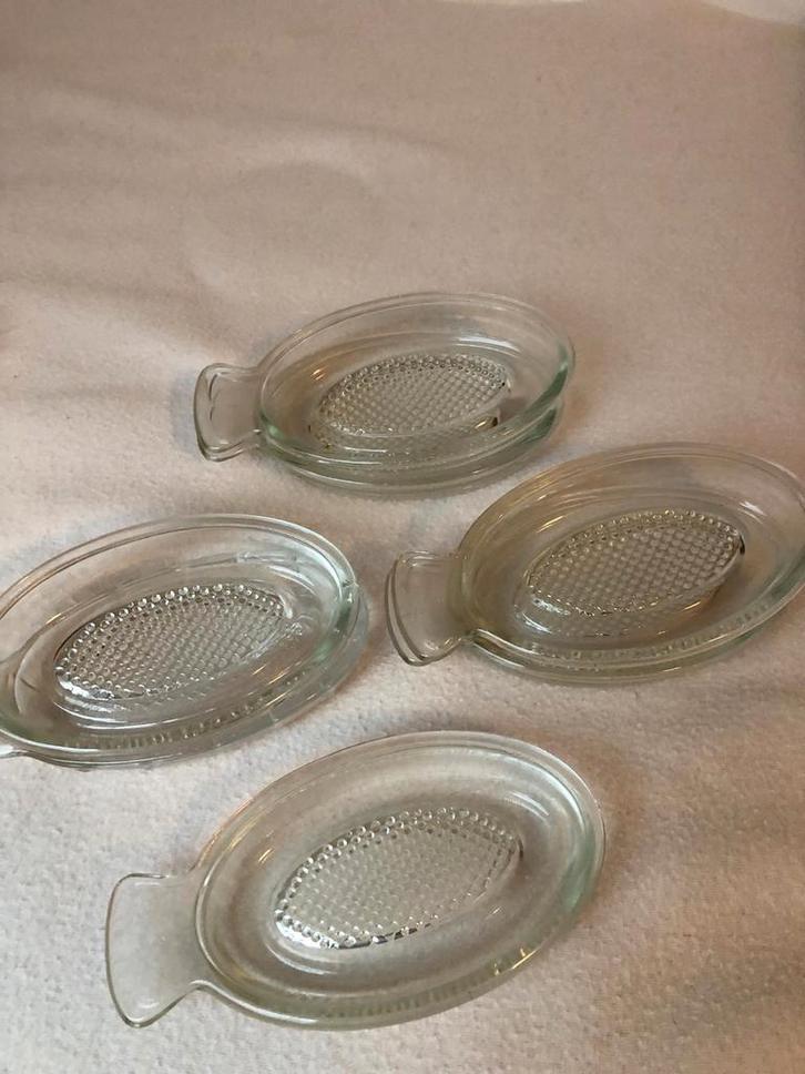 Vintage Vis Vingerschaaltjes - Set van 7, Huis en Inrichting, Keuken | Servies, Gebruikt, Schaal of Schalen, Overige stijlen, Glas