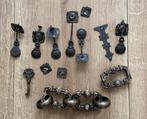 Oude antiek brocante hang en sluitwerk en sleutel engelenkop, Ophalen of Verzenden, Koper