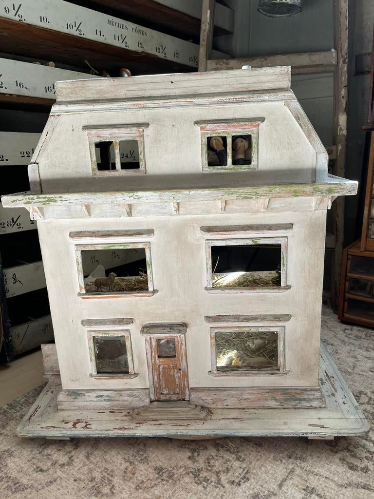Oud poppenhuis/stal met dieren, Ophalen of Verzenden, Zo goed als nieuw, Poppenhuis