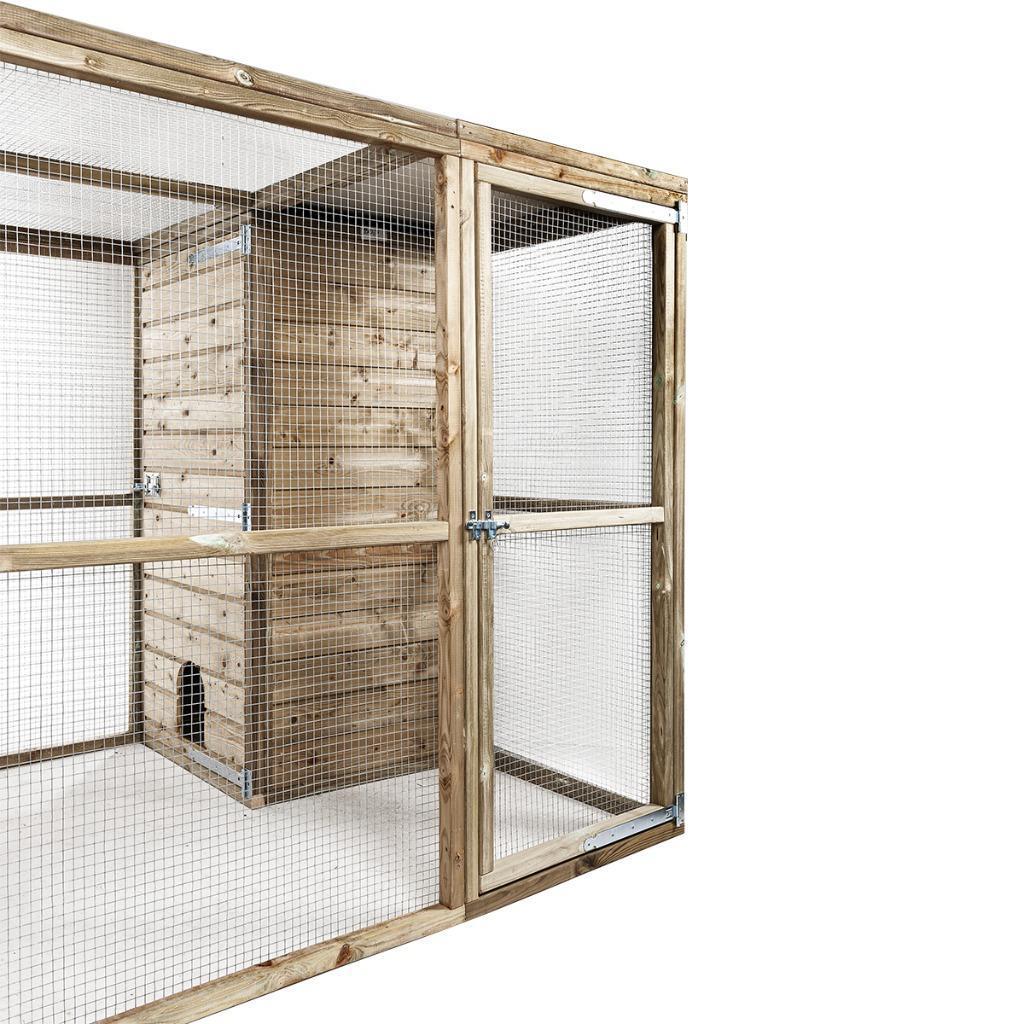 Houten Kippenren met nachthok | 448 x 179 x 183 cm, Dieren en Toebehoren, Pluimvee | Toebehoren, Ophalen of Verzenden