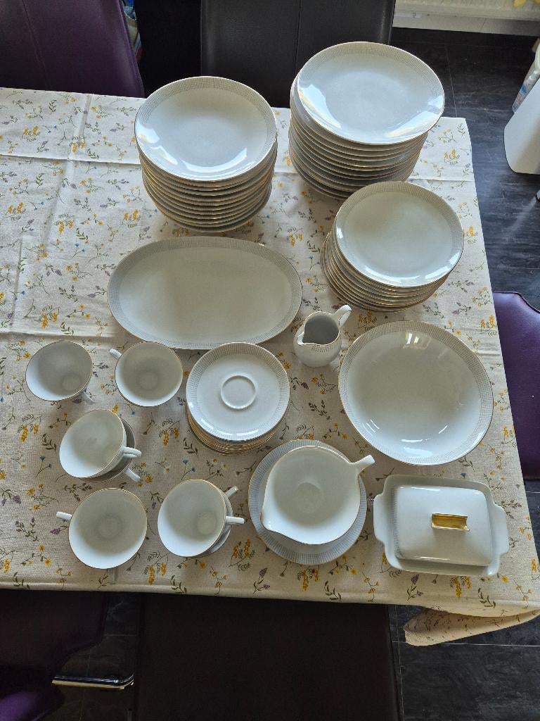 Mooi wit vintage jaren 60 porceleinen kwaliteits servies, Ophalen of Verzenden