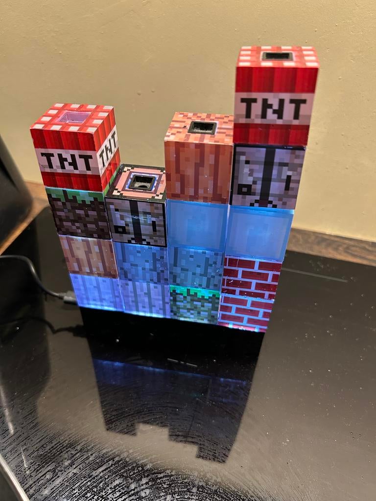 Minecraft lamp met blokken, Ophalen of Verzenden, Gebruikt