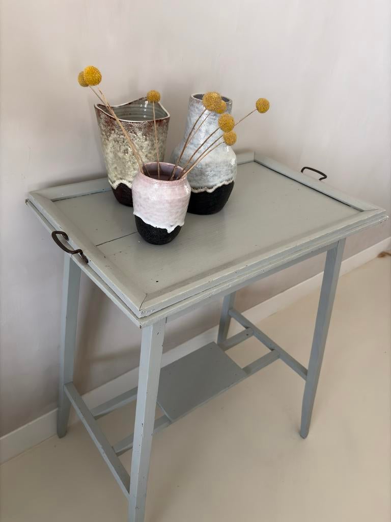 Antieke theetafel van eikenhout, geverfd, Ophalen