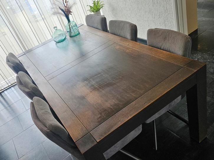 Te koop eettafel 6 stoelen dressoir salontafel tv meubel, Huis en Inrichting, Tafels | Eettafels, Gebruikt, Rechthoekig, Ophalen