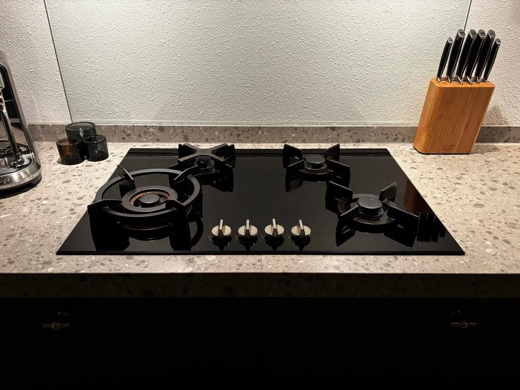 ATAG HG7111MBA1E gaskookplaat 4 pits, Witgoed en Apparatuur, Kookplaten, Gebruikt, Inbouw, Gas, 4 kookzones, Ophalen