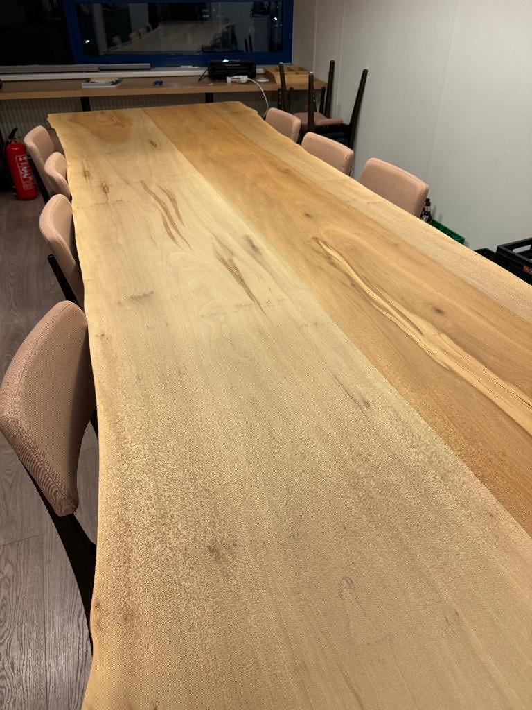 Unieke massief eiken tafel 3,6 meter–vergadertafel/eettafel, Huis en Inrichting, Tafels | Eettafels, Ophalen, 100 tot 150 cm, 200 cm of meer