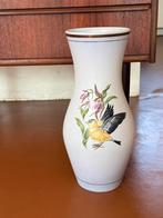 Gouda plateel hoge vaas 32 cm vogels en bloemen, Ophalen