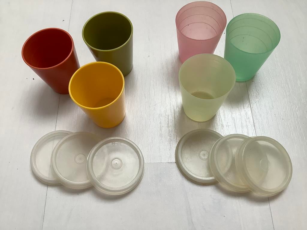 6 kleine Tupperware potjes met deksel, Huis en Inrichting, Keuken | Tupperware, Ophalen of Verzenden, Gebruikt