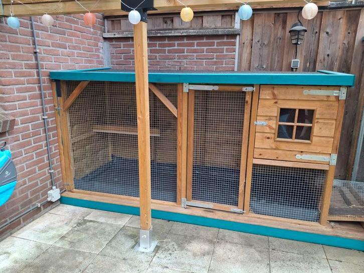 KIPPENVILLA caviahok, konijnenhok, fretten  243x95x124 cm, Dieren en Toebehoren, Knaagdieren en Konijnen | Hokken en Kooien, Gebruikt