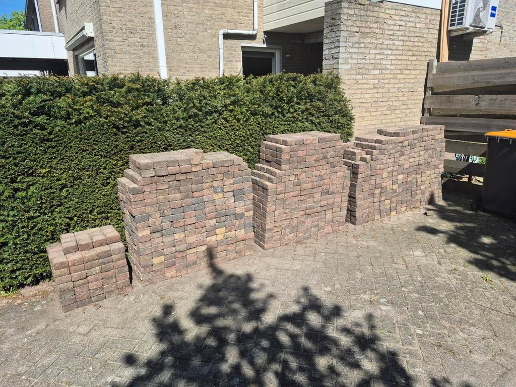 Koppelstones 10x10 cm - Gebruikt circa 25m, Ophalen, Gebruikt, Beton, Klinkers