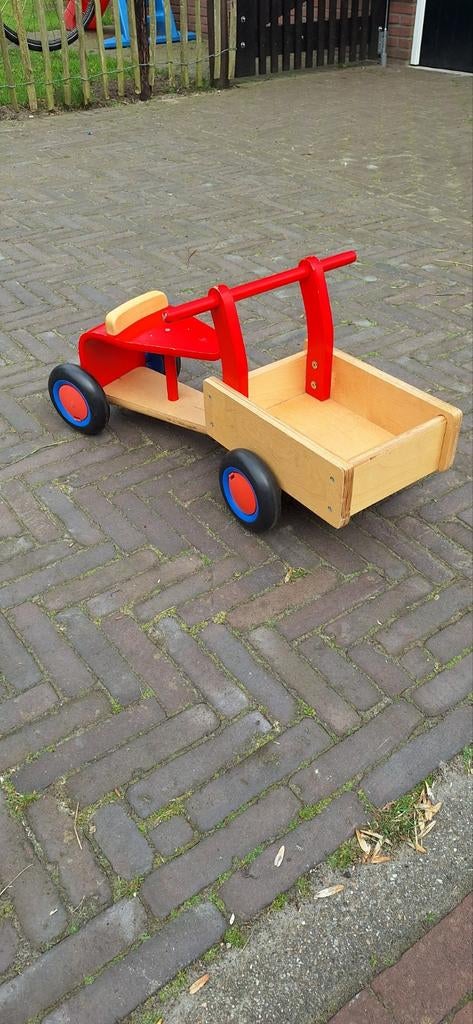 Houten bakfiets rood, Ophalen of Verzenden, Gebruikt, Loopfiets