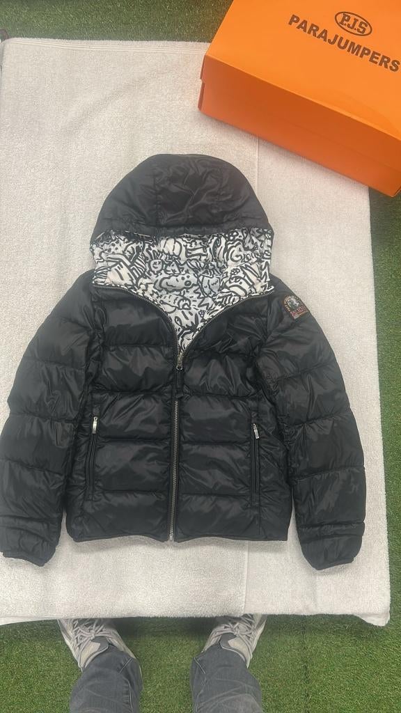 Parajumpers PIUS x Mr Doodle Reversible Sheen Pharrel jas, ., Zwart, Zo goed als nieuw, .