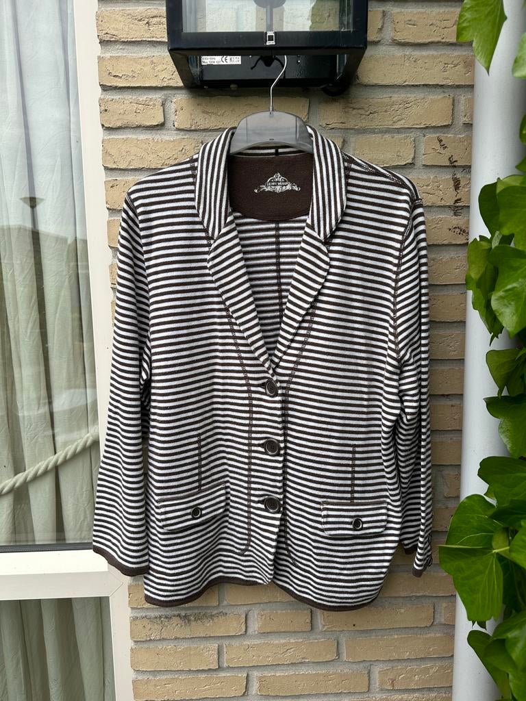 Gerry Weber jasje/vest | bruin wit streep | maat 46, Kleding | Dames, Ophalen of Verzenden, Gedragen, Maat 46/48 (XL) of groter