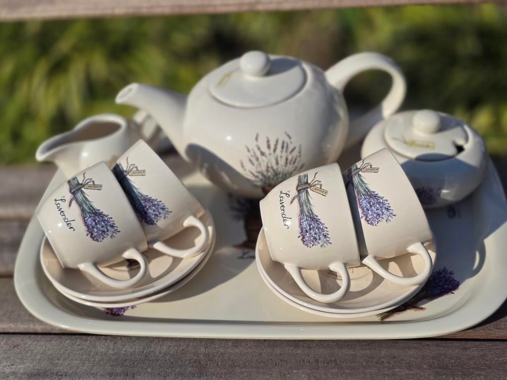 New old stock: Jet ter Steege -Lavender compleet theeservies, Keramiek, Overige typen, Nieuw, Ophalen of Verzenden