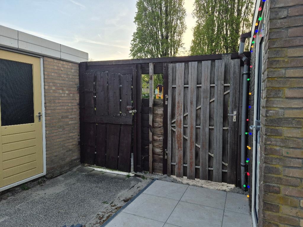 Houten poortdeur, Tuin en Terras, Ophalen, Gebruikt, 100 tot 150 cm, Draaipoort