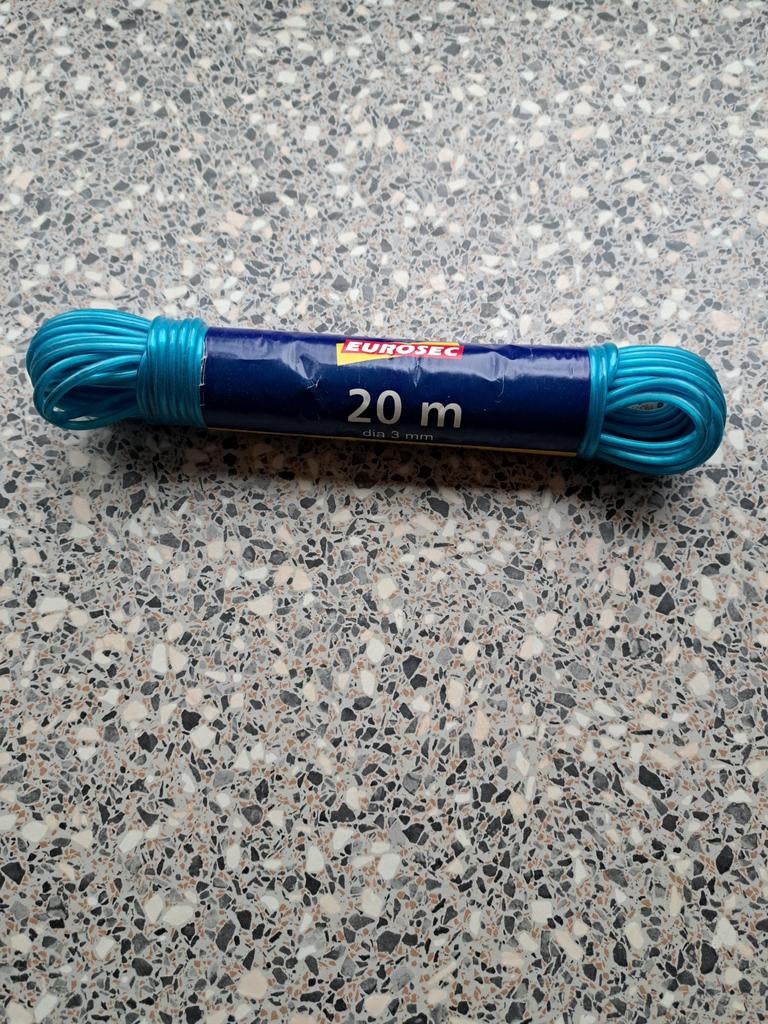 Waslijn 20 meter, met staaldraad,  nieuw, Ophalen of Verzenden, Nieuw