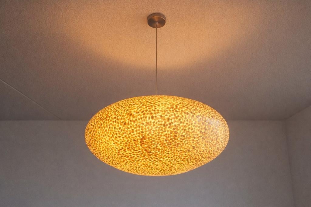 Grote Capiz schelpen hanglamp, Huis en Inrichting, Lampen | Hanglampen, Ophalen of Verzenden