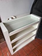 Ladekast wit met glasplaat, Ophalen, 50 tot 100 cm, Zo goed als nieuw, 3 of 4 laden