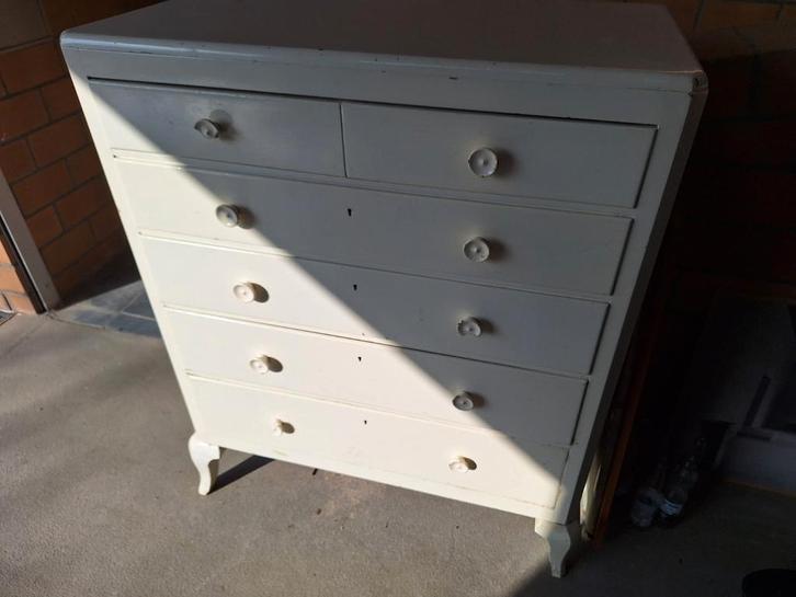 Vintage Ladenkast - Crème Wit, Huis en Inrichting, Kasten | Ladekasten, Gebruikt, 100 tot 150 cm, 50 tot 100 cm, 25 tot 50 cm