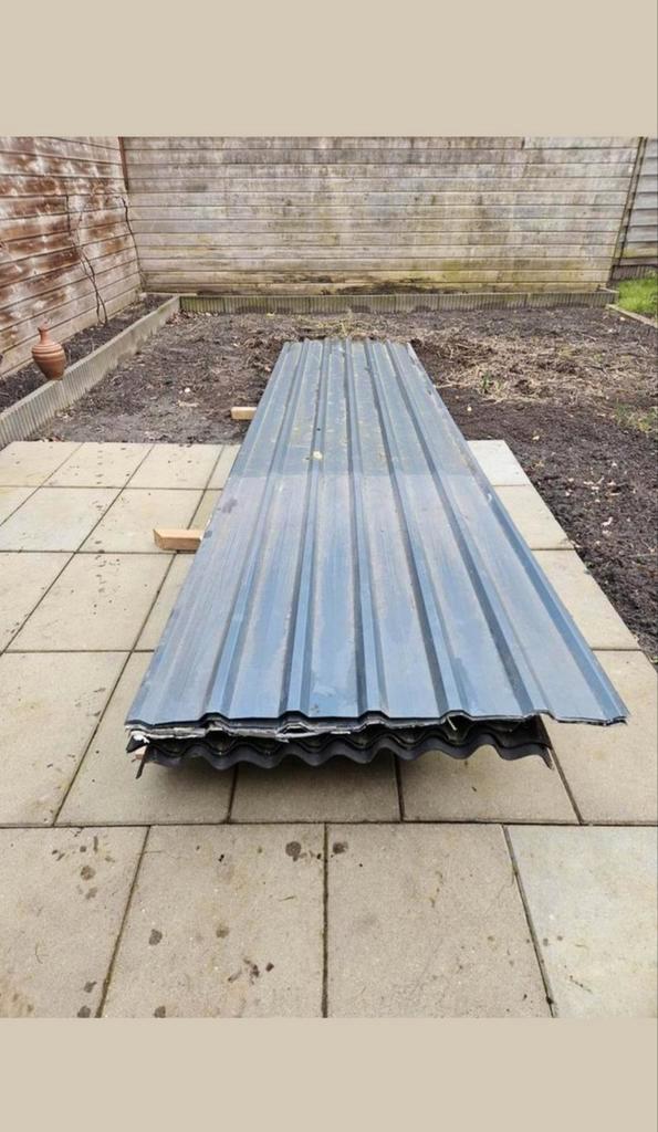 Golfplaten.Geimpregneerde palen en latten., Doe-het-zelf en Verbouw, Dakpannen en Dakbedekking, Golfplaat, Kunststof, Zwart, 15 m² of meer