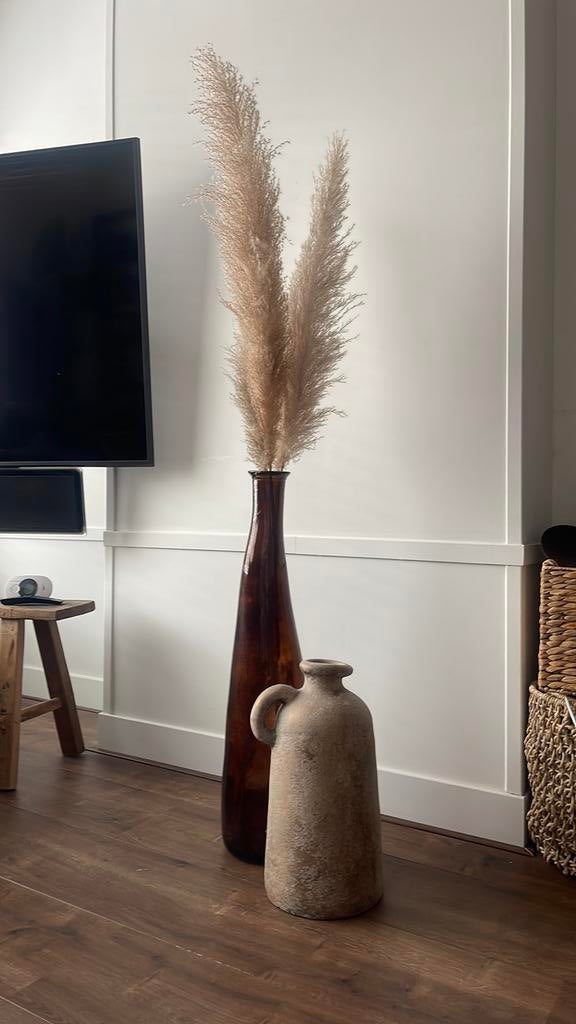 Vazen inclusief pluim, Huis en Inrichting, Woonaccessoires | Vazen, Ophalen, Overige kleuren, Minder dan 50 cm, Glas