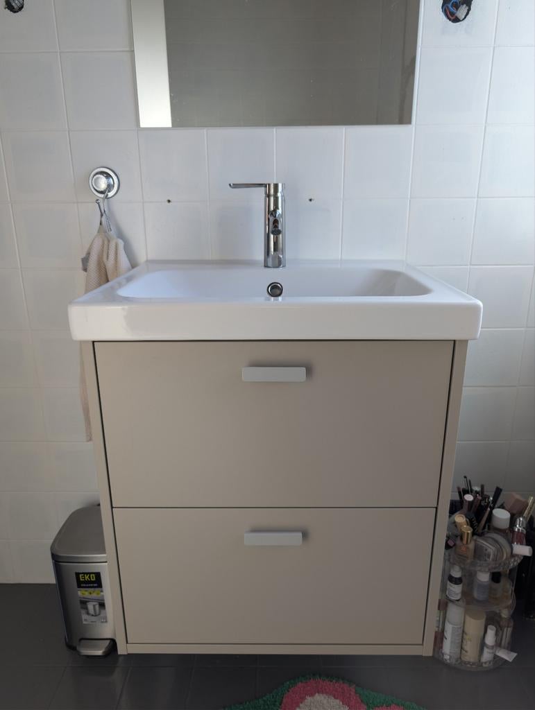 Ikea Badmeubel 60cm met 2 lades en kraan, Ophalen, Gebruikt, 50 tot 100 cm, Minder dan 100 cm