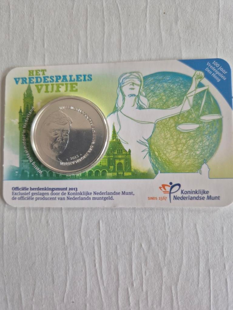 Het Vredespaleis Vijfje 2013, Koningin Beatrix, Zilver, Euro's, Ophalen of Verzenden