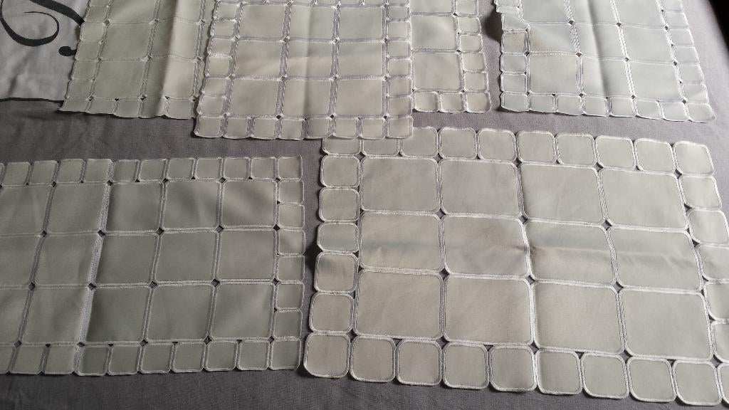 Set sierkleedjes met ruit motief, Ophalen of Verzenden, Zo goed als nieuw, Beige, Textiel
